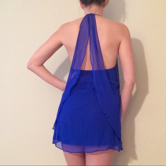 ✨SALE✨ Sapphire Blue Cocktail Short Dress - Picture 3 of 3